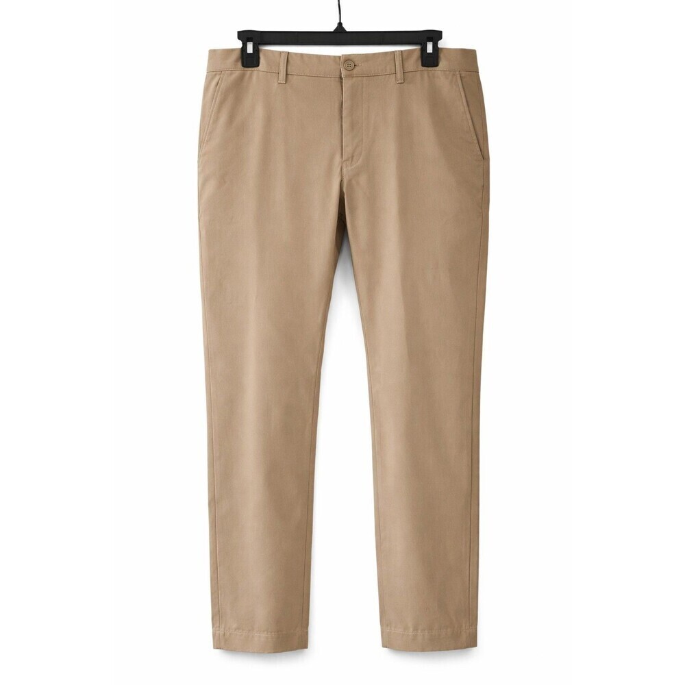 J.Crew Flex Slim Fit Pants Mens 38x32 Khaki Tan Dress Chino Stretch Flat Front
